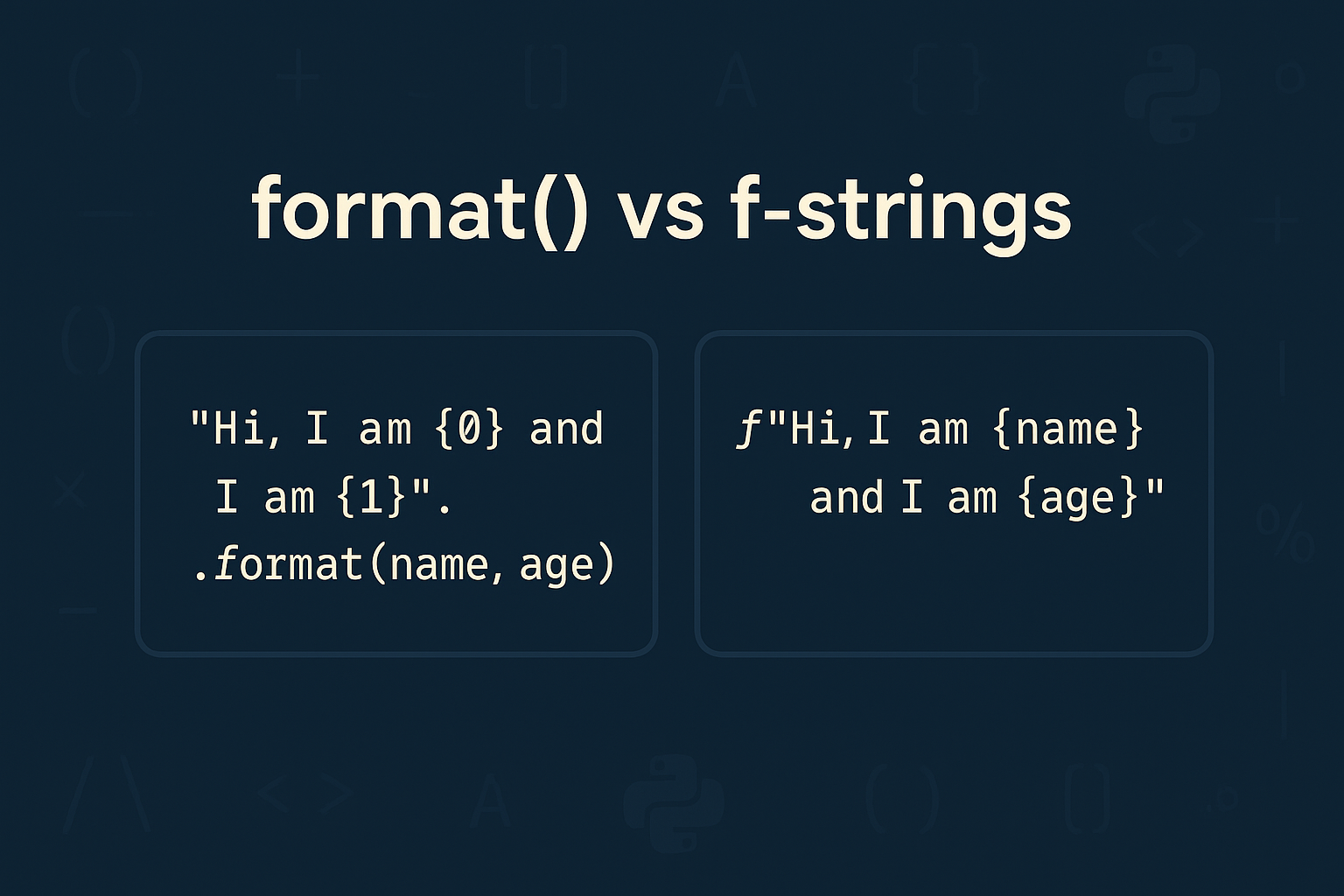 f vs format